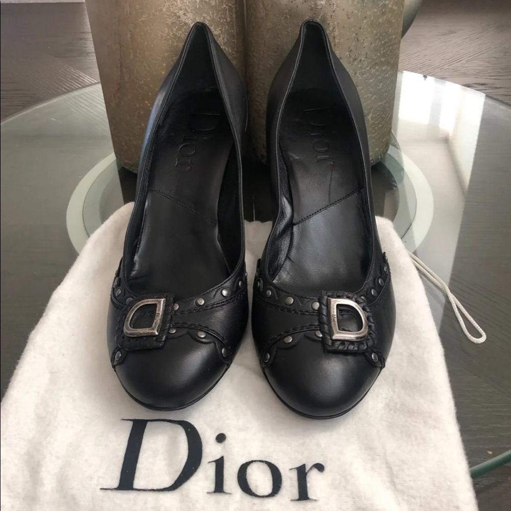 Christian Dior round toes black Heel